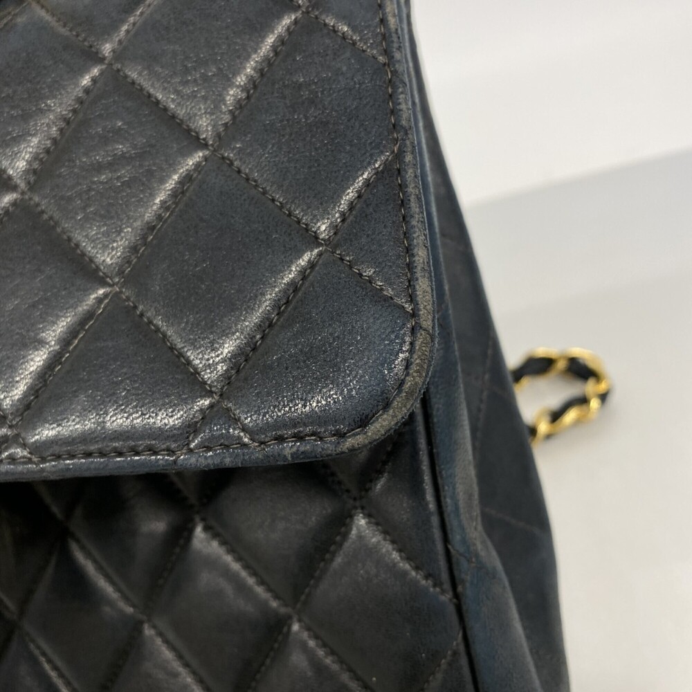 Chanel Shoulder Bag, Large Matelassé, Double Chain, Lambskin, Black, Women's - Picture 7 of 13